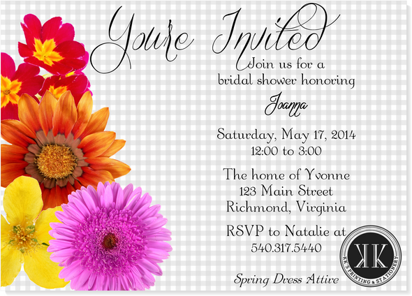 Spring Flowers Bridal Shower Invitation