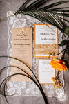 Burlap and Twine Wrapped Invitation