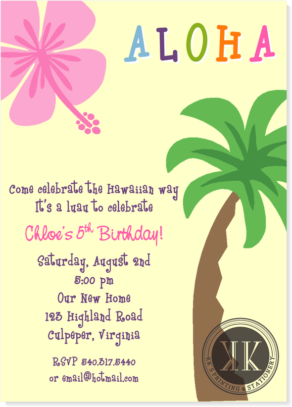 Aloha! Hawaiian Birthday Invitation