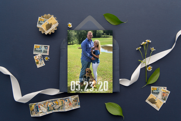 Two Puppy Love Save The Date Magnet