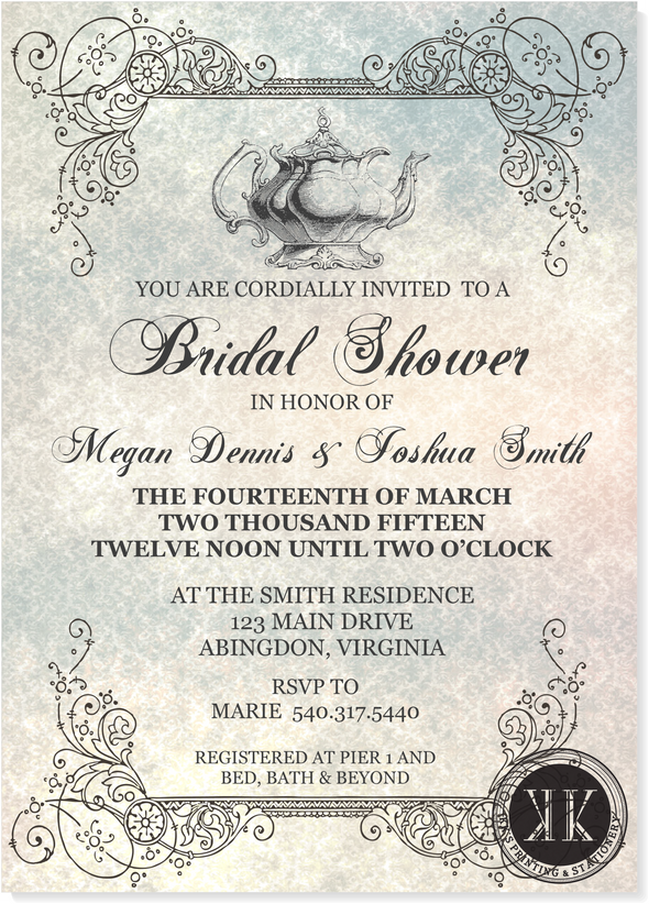 Tea Time Bridal Shower Invitation