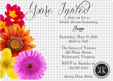 Spring Flowers Bridal Shower Invitation