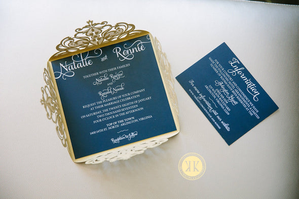 Elegant Gold Diecut Wedding Invitation