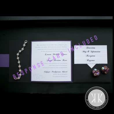 Elegant Purple Pocket Invitation